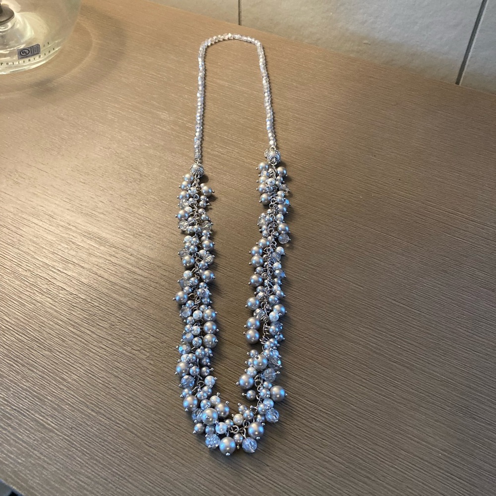 Talbots silver bells Elegant Silver Beaded Necklace
